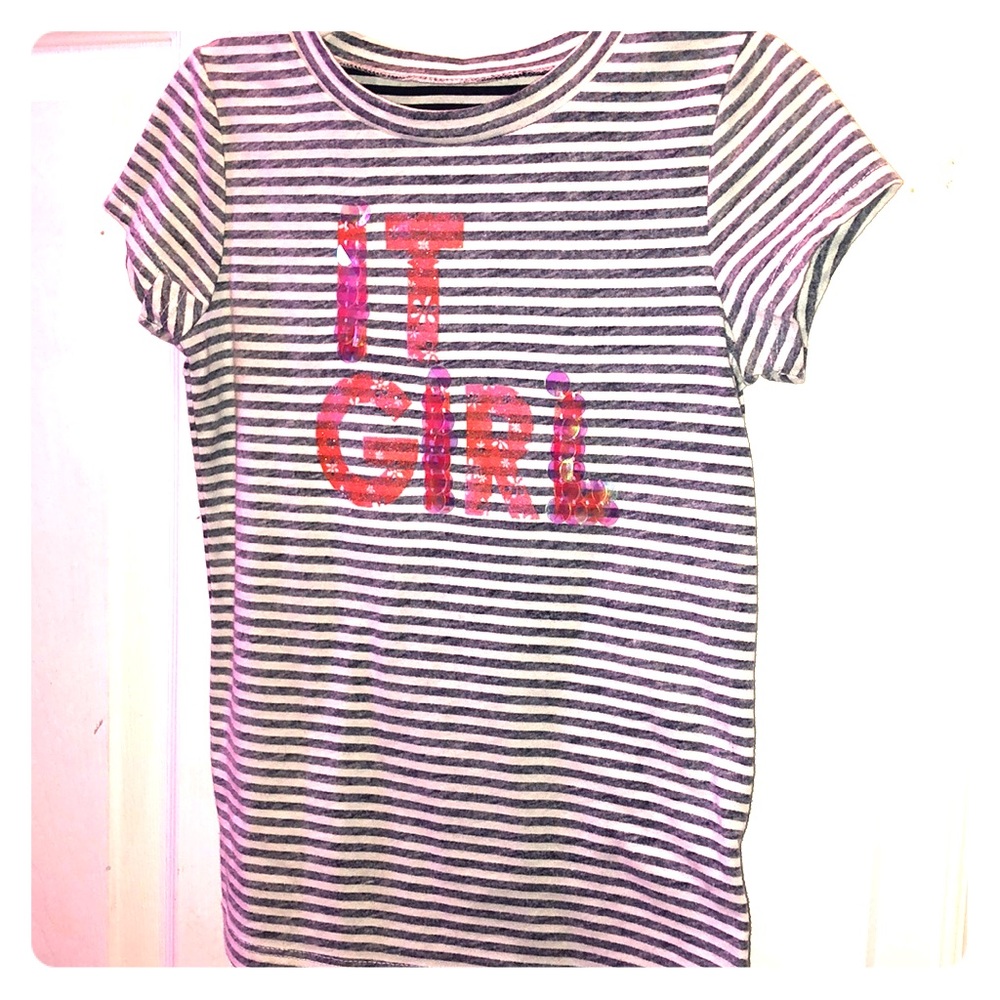 ☀️3/$12 White and Blue Stripe ‘It Girl’ Shirt